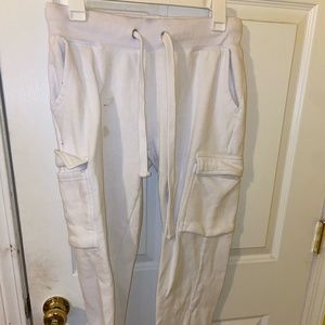 white cargo sweats
